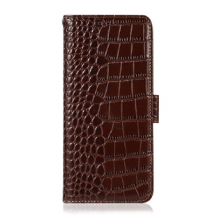Housse iPhone 17 Pro Cuir Texture Crocodile