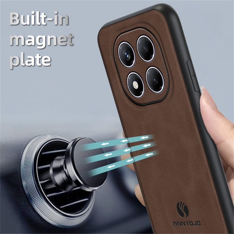 Coque Xiaomi Redmi Note 14 Pro 4G Effet Cuir ANNYOJO