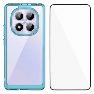 Coque Xiaomi Redmi Note 14 Pro 4G Hybride avec Protecteur Écran en Verre Trempé