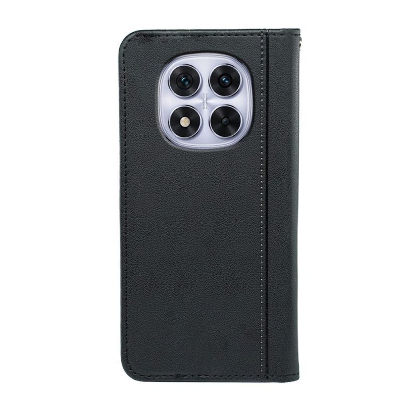 Flip Cover Xiaomi Redmi Note 14 Pro 4G Couture et Lanière