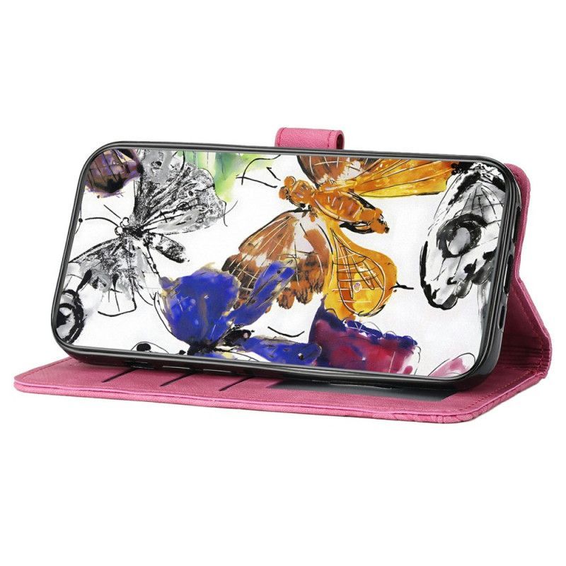 Housse Xiaomi Redmi Note 14 Pro 4G Effet Daim Papillons