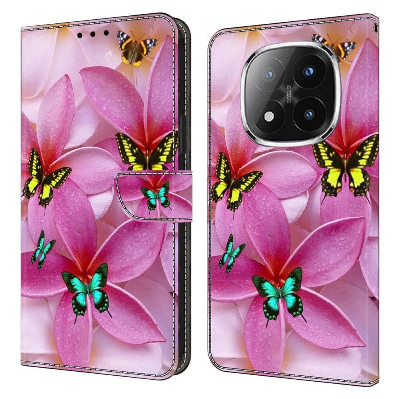 Housse Xiaomi Redmi Note 14 Pro 4G Fleurs Roses et Papillons