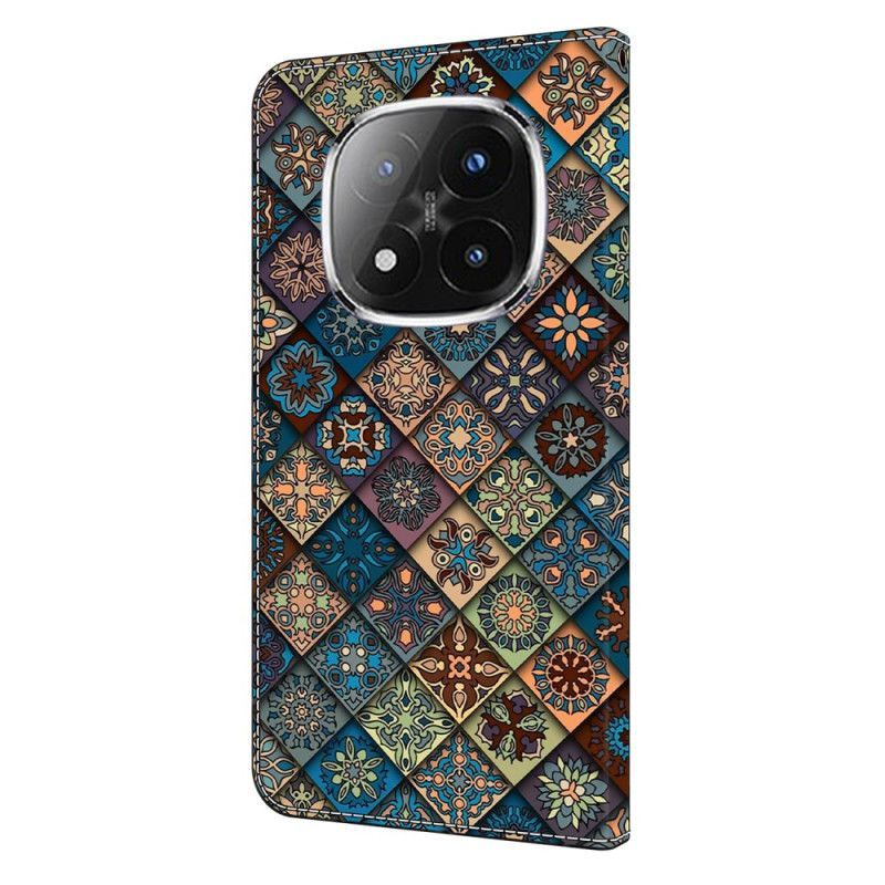 Housse Xiaomi Redmi Note 14 Pro 4G Motif Floral Bleu