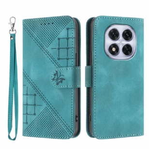 Housse Xiaomi Redmi Note 14 Pro 4G Motif Géométriques à Lanière