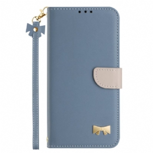 Housse Xiaomi Redmi Note 14 Pro 4G Noeud de Papillon à Lanière