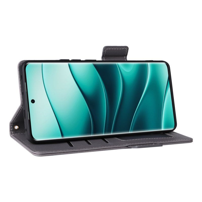 Housse Xiaomi Redmi Note 14 Pro 4G Simili Cuir Litchi à Lanière