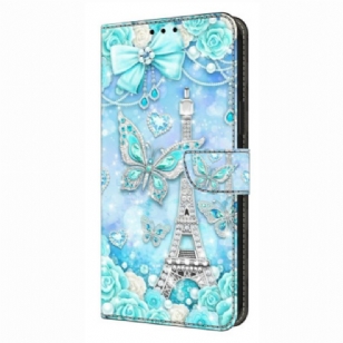 Housse Xiaomi Redmi Note 14 Pro 4G Tour Eiffel et Diamants