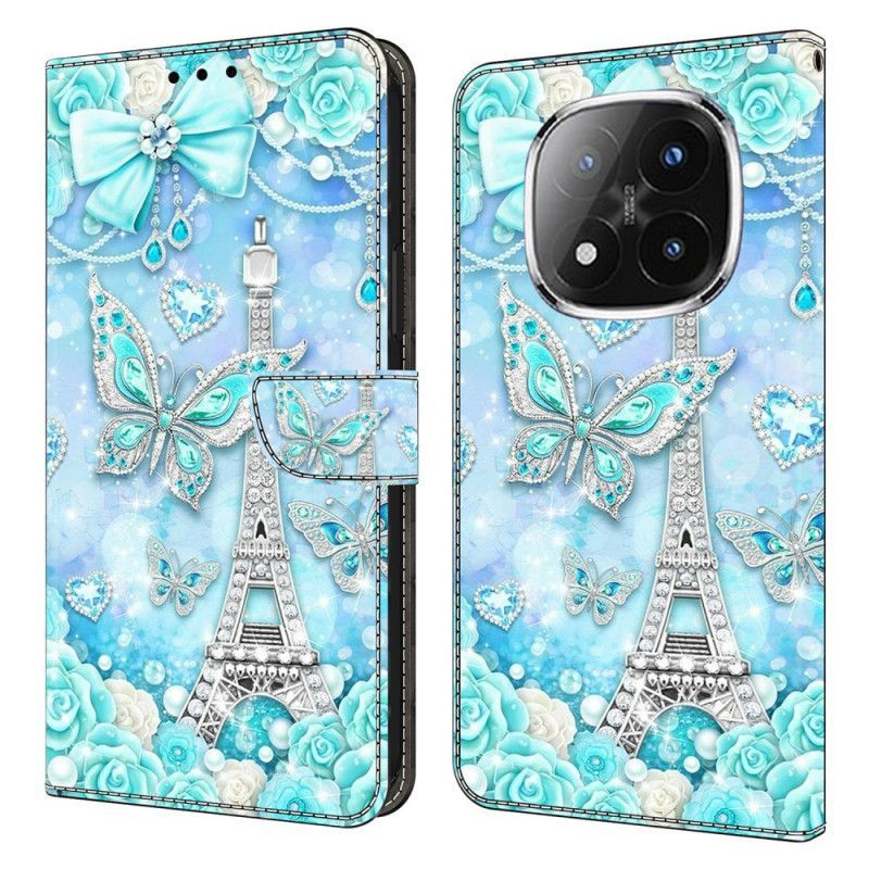 Housse Xiaomi Redmi Note 14 Pro 4G Tour Eiffel et Diamants