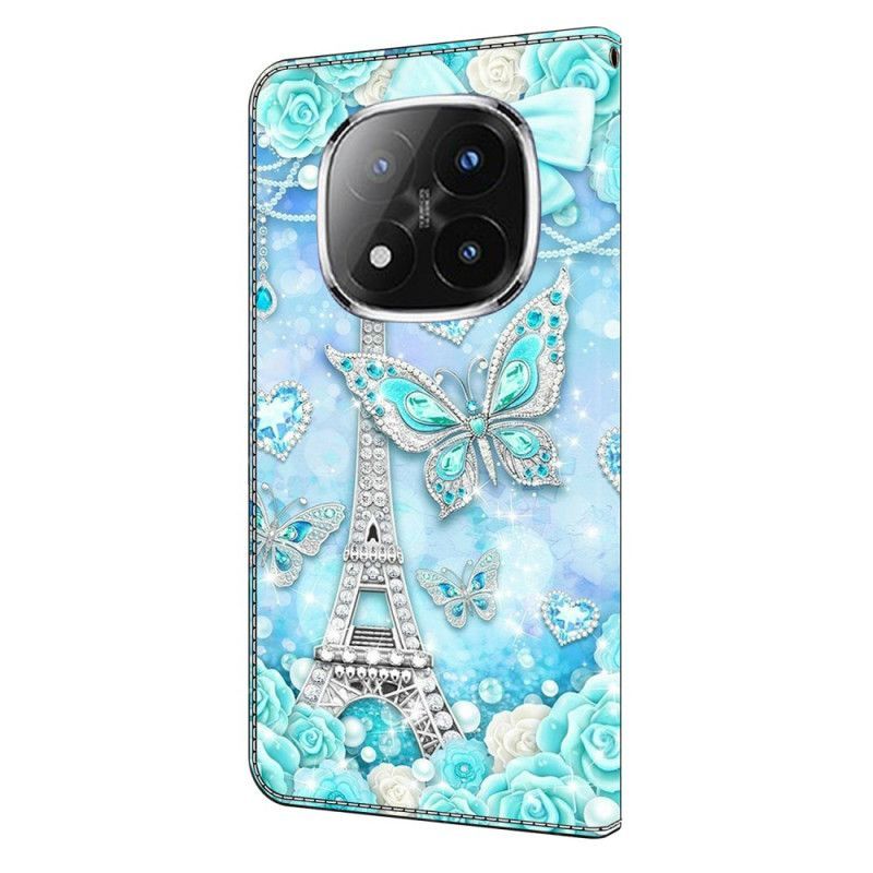 Housse Xiaomi Redmi Note 14 Pro 4G Tour Eiffel et Diamants