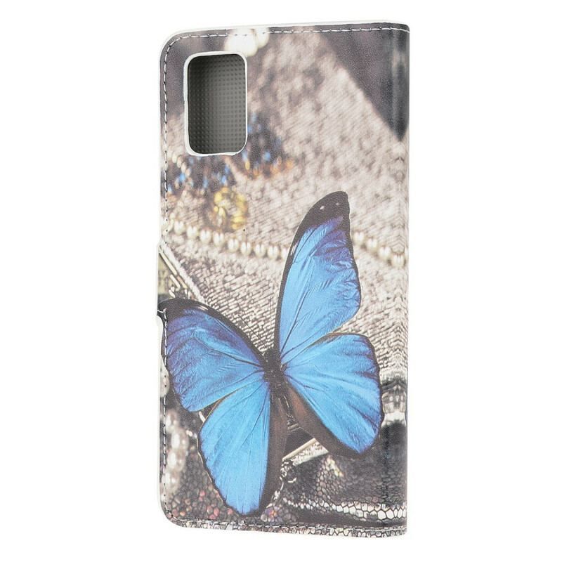 Housse Samsung Galaxy A52 4G / A52 5G / A52s 5G Papillon Bleu