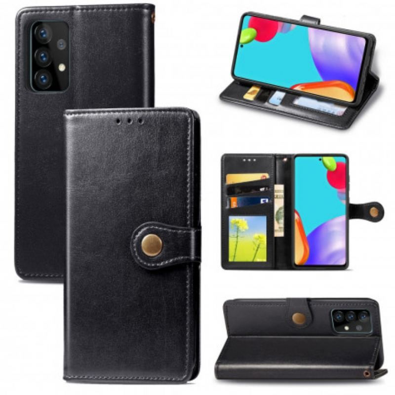 Housse Samsung Galaxy A52 4G / A52 5G / A52s 5G Simili Cuir et Fermoir Vintage