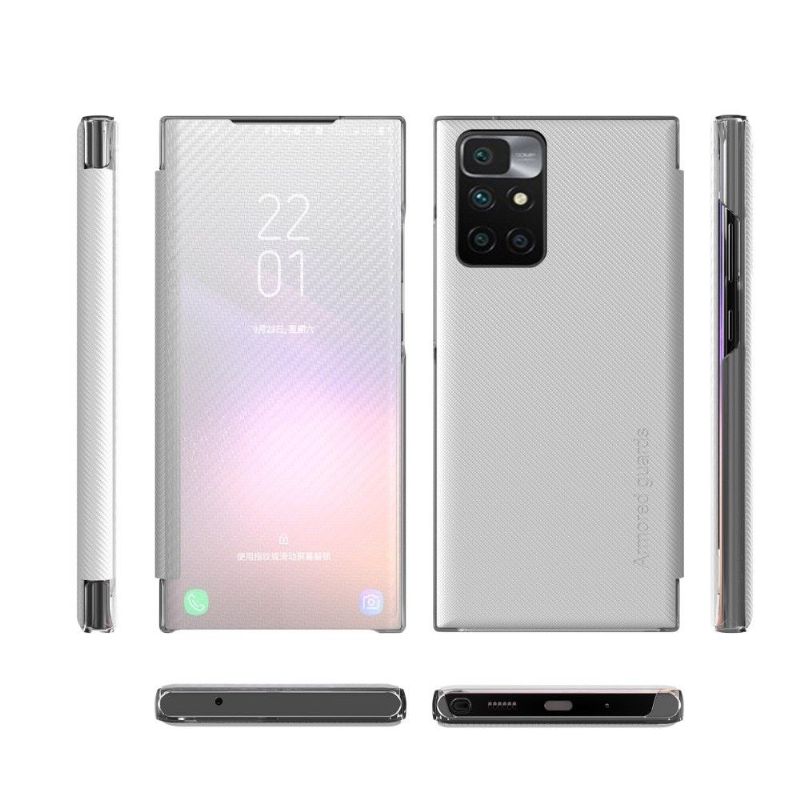 Flip cover Xiaomi Redmi 10 Fibre de carbone
