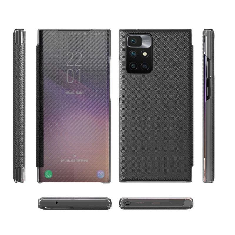 Flip cover Xiaomi Redmi 10 Fibre de carbone