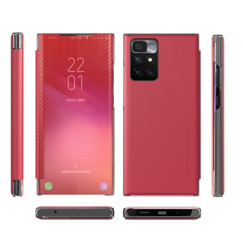 Flip cover Xiaomi Redmi 10 Fibre de carbone