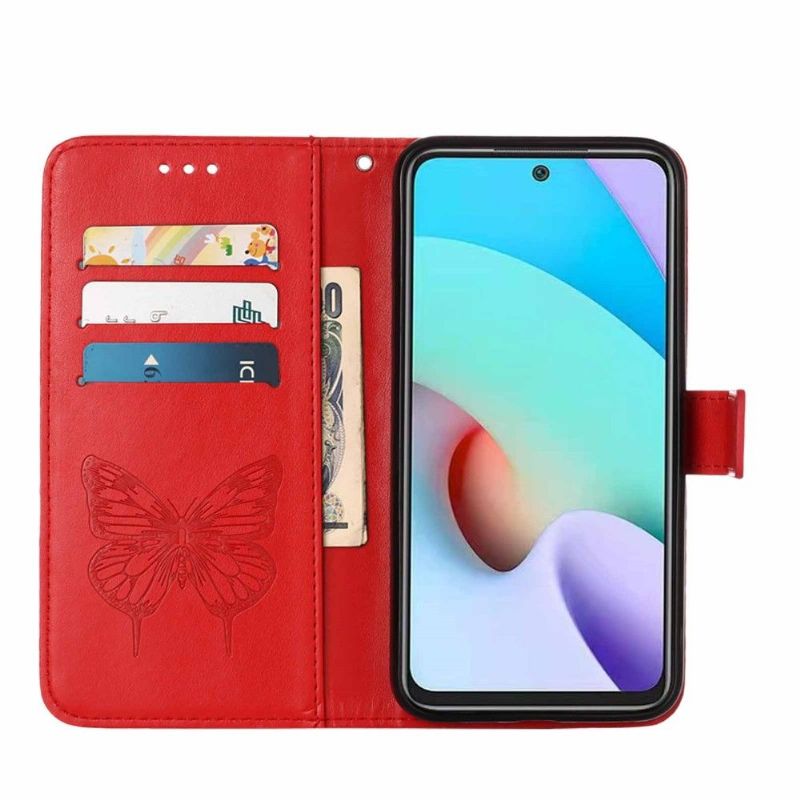 Housse Xiaomi Redmi 10 Papillon Fleur Porte-Cartes
