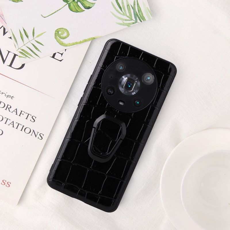 Coque Honor Magic 4 Pro effet croco avec support