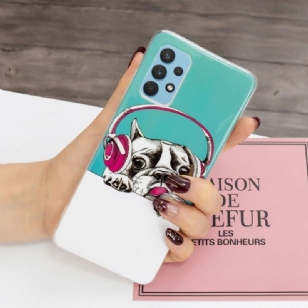 Coque Samsung Galaxy A32 4G Luminous chien écoutant la musique