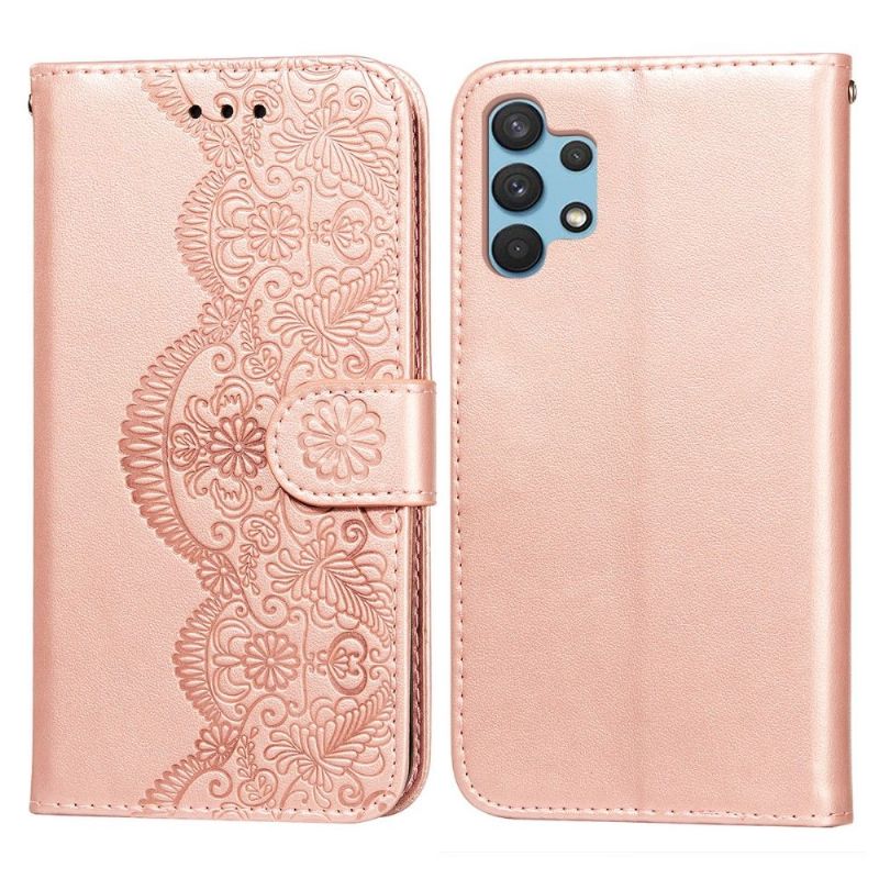 Housse Samsung Galaxy A32 4G Design Dentelle simili cuir