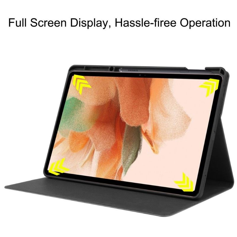 Housse Samsung Galaxy Tab S7 FE simili cuir rétro