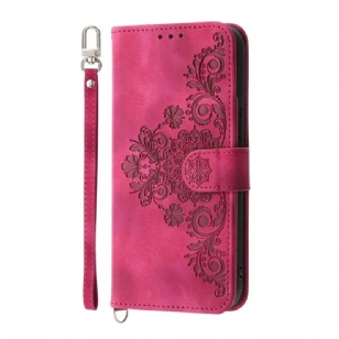 Housse Realme 14 Pro 5G Dentelle Florale avec Lanière