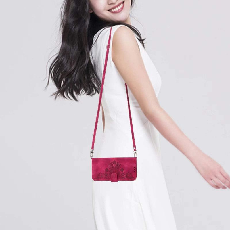 Housse Realme 14 Pro 5G Dentelle Florale avec Lanière