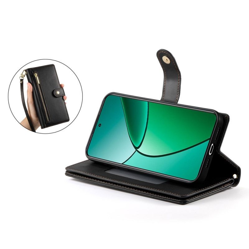 Housse Realme 14 Pro 5G Design Portefeuille avec Lanière et Bandoulière