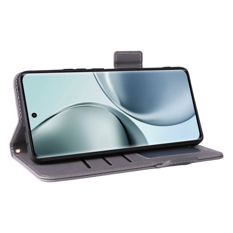 Housse Realme 14 Pro 5G Simili Cuir Litchi à Lanière