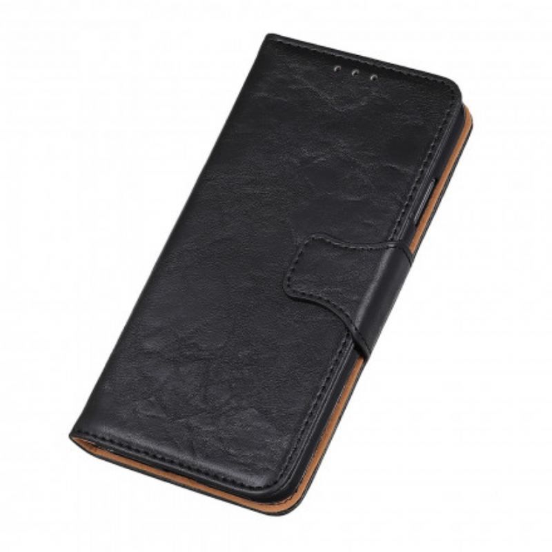Housse Moto G50 Cuir Fendu Fermoir Réversible
