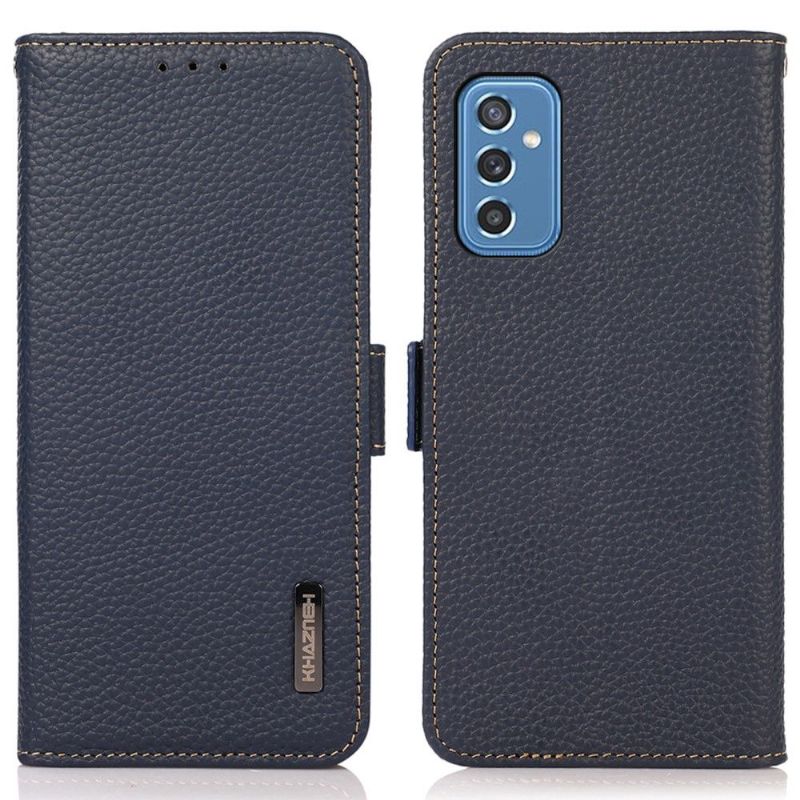 Housse Samsung Galaxy M52 5G Cuir Brillant Grainé KHAZNEH