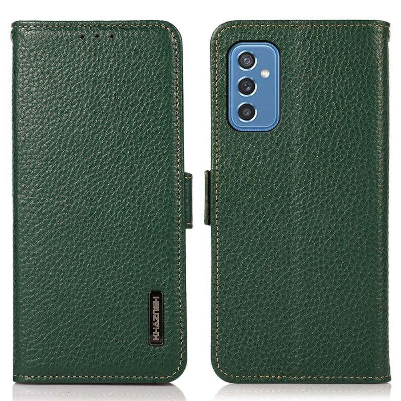 Housse Samsung Galaxy M52 5G Cuir Brillant Grainé KHAZNEH