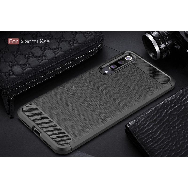 Xiaomi Mi 9 SE - Coque gel brossé carbone