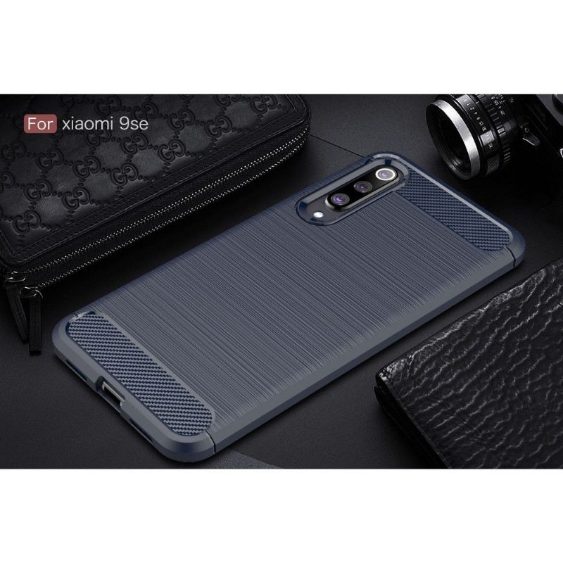 Xiaomi Mi 9 SE - Coque gel brossé carbone