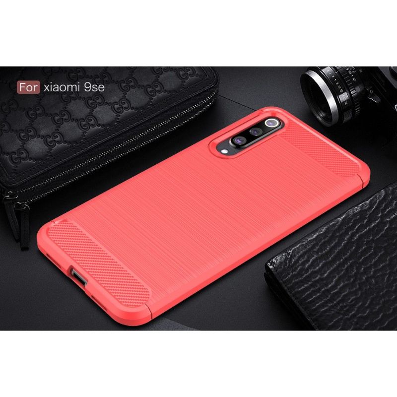Xiaomi Mi 9 SE - Coque gel brossé carbone