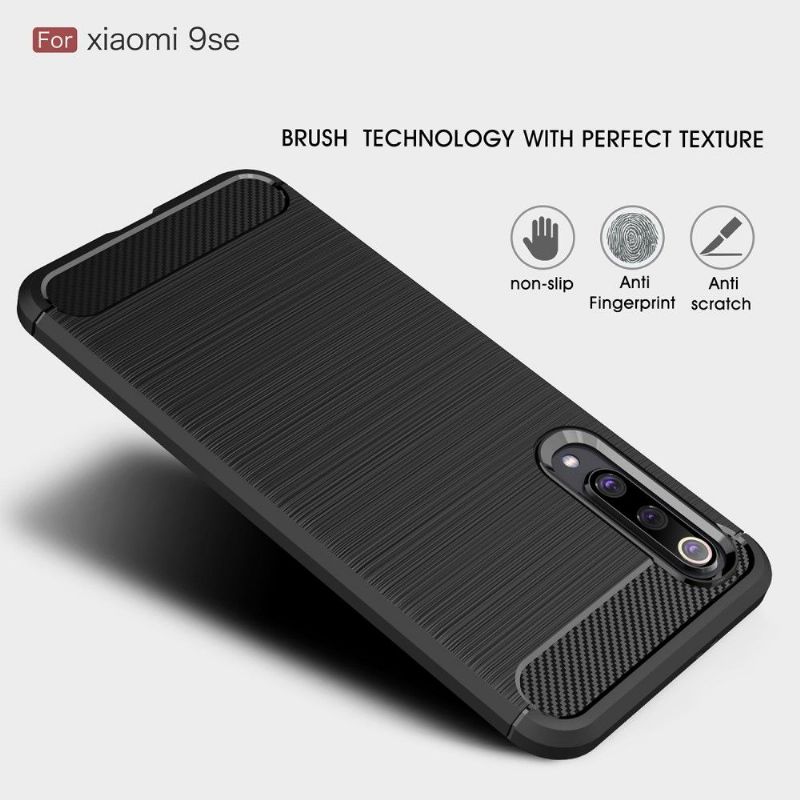 Xiaomi Mi 9 SE - Coque gel brossé carbone