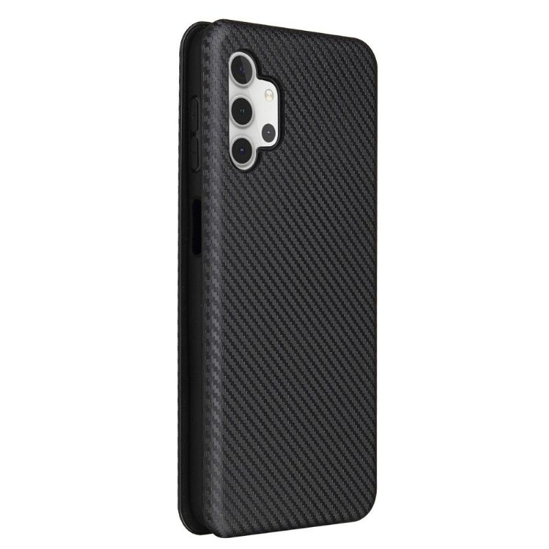 Housse Samsung Galaxy A32 5G Simili Cuir Style Fibre de Carbone