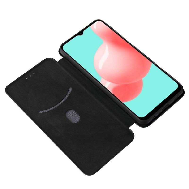 Housse Samsung Galaxy A32 5G Simili Cuir Style Fibre de Carbone