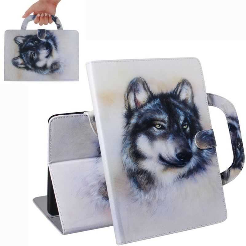 Housse Samsung Galaxy Tab S8 / Tab S7 Loup avec Poignée