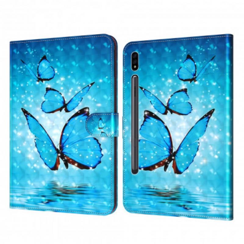 Housse Simili Cuir Samsung Galaxy Tab S8 / Tab S7 Papillons