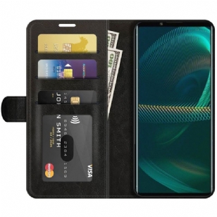 Étui Sony Xperia 5 III simili cuir fonction stand