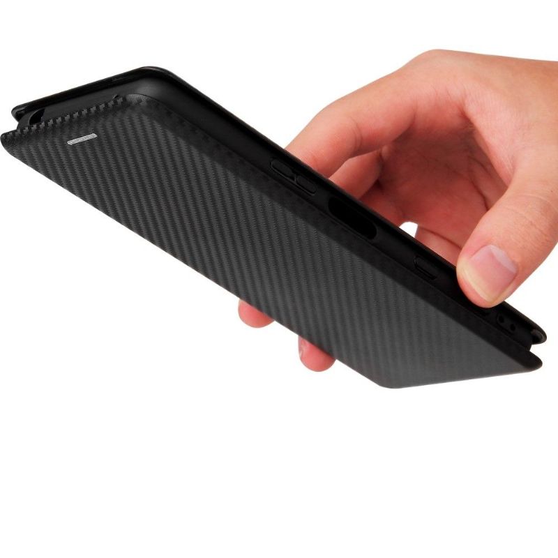 Housse Sony Xperia 5 III simili cuir style fibre de carbone