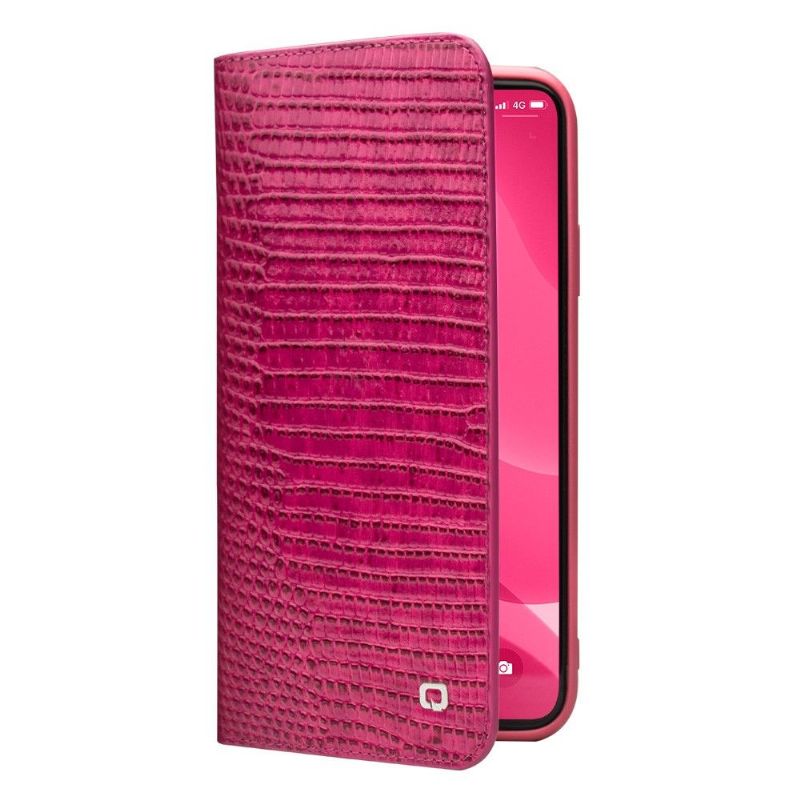 Housse iPhone 12 / 12 Pro cuir véritable effet croco