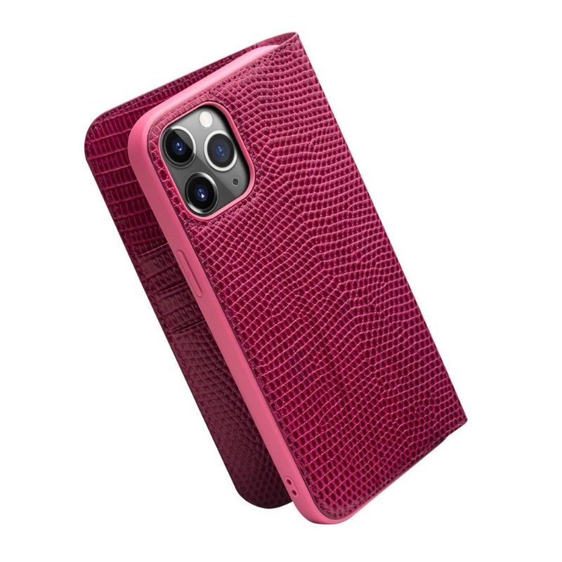 Housse iPhone 12 / 12 Pro cuir véritable effet croco