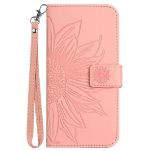 Housse Oppo Reno 13 Pro 5G Empreinte Tournesol à Lanière