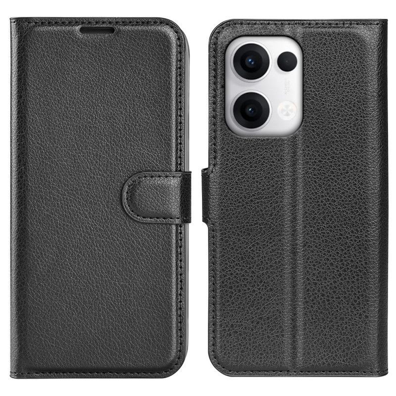 Housse Oppo Reno 13 Pro 5G Simili Cuir Litchi Classique