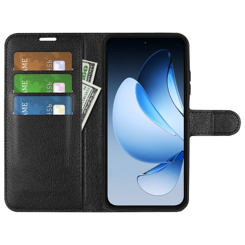 Housse Oppo Reno 13 Pro 5G Simili Cuir Litchi Classique