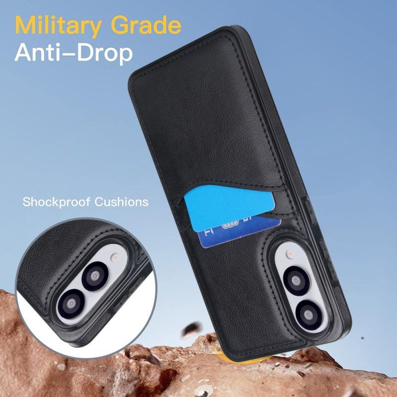 Coque Samsung Galaxy S25 Edge Effet Cuir avec Porte-Cartes