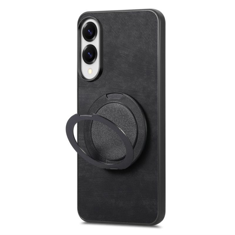 Coque Samsung Galaxy S25 Edge Effet Daim avec Support Rotatif à