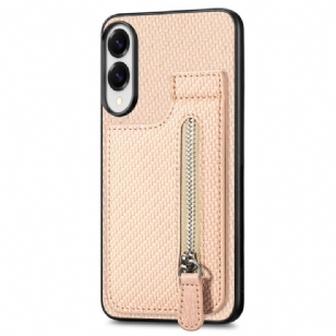 Coque Samsung Galaxy S25 Edge Fibre Carbone Porte-Cartes et Porte-Monnaie