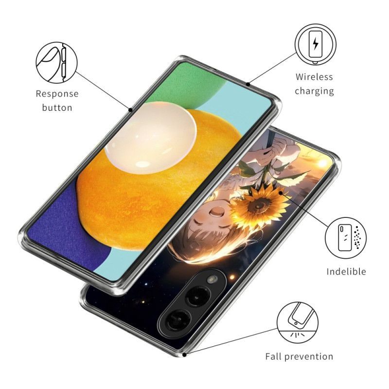 Coque Samsung Galaxy S25 Edge Fille au Tournesol