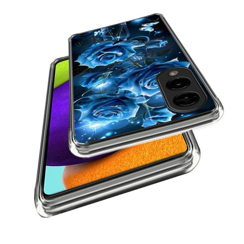 Coque Samsung Galaxy S25 Edge Motif Roses Bleues